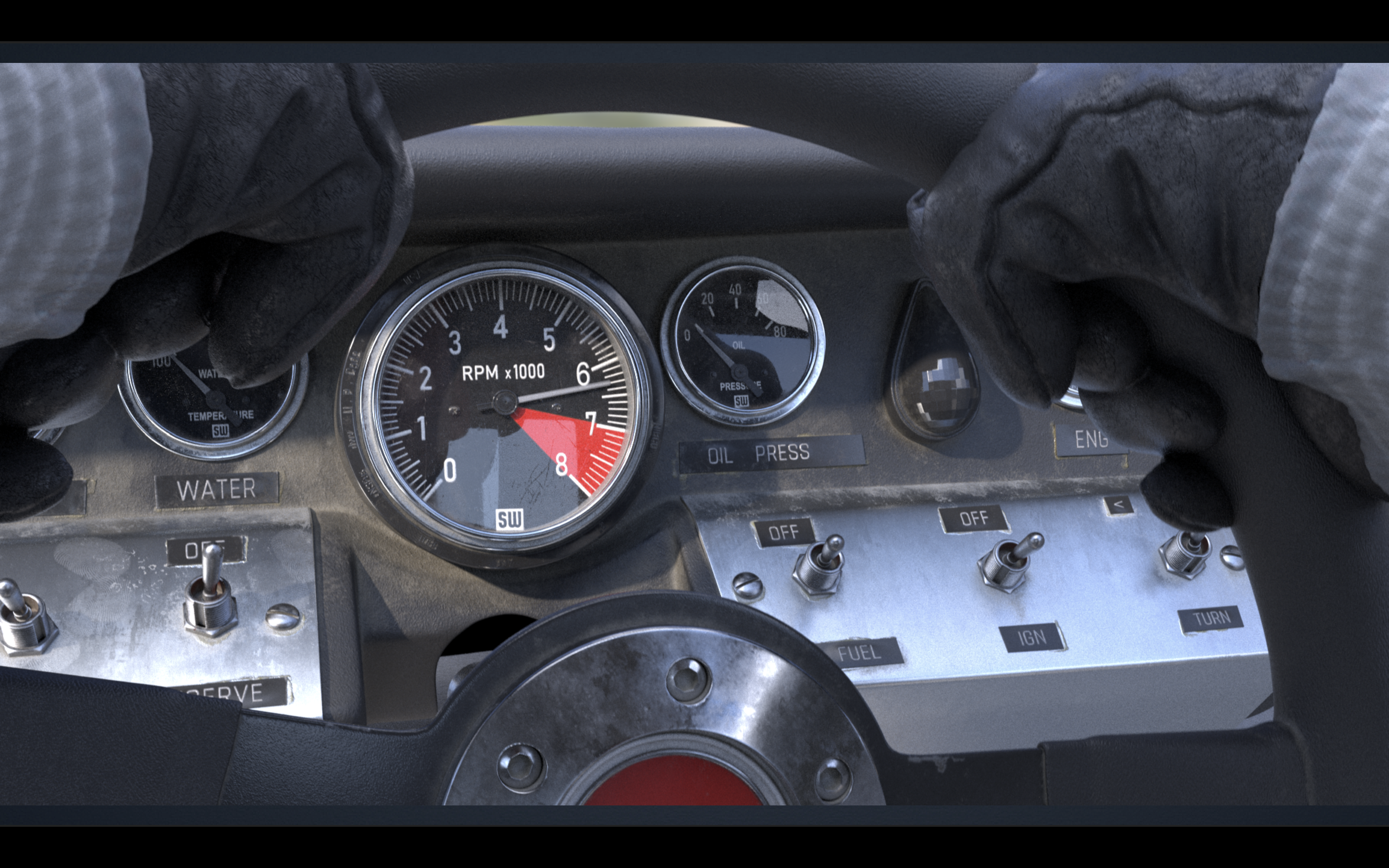 CG counter overlays provided by The Yard VFX on Ford v Ferrari