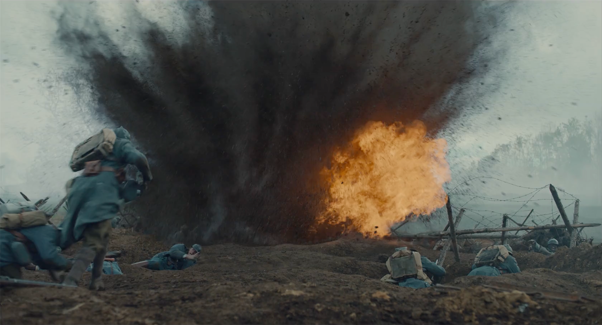 Final shot for Father and Soldier by Mathieu Vadepied, CG explosion VFX by The Yard