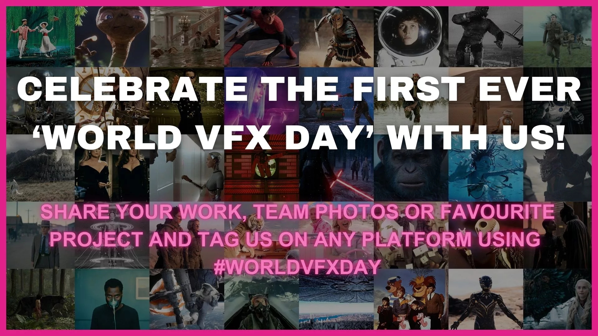 Contribute to World VFX Day by sharing your work, team photos or favorite projects and tag #worldvfxday.