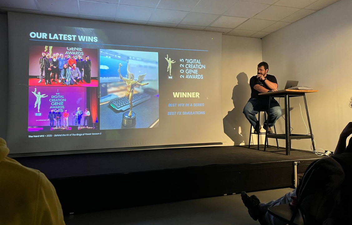 Fabian Nowak, head of FX at France-based VFX studio The Yard, highlights the two Genie Awards that the studio won in 2025 for their VFX work on The Rings of Power Season 2.