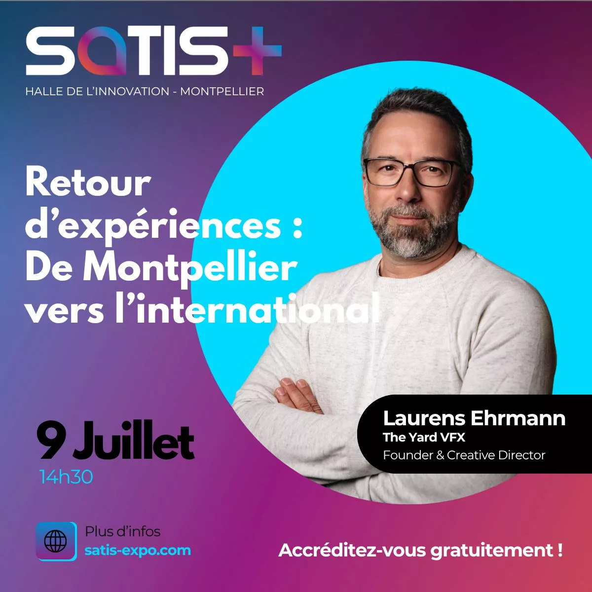 Laurens Ehrmann, founder and senior VFX supervisor at France-based VFX Studio The Yard, will participate in the Satis Plus event in Montpellier and will discuss the strategy and initiatives of the studio to expand on the global audiovisual market.