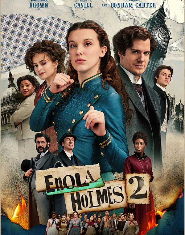 Official poster of Enola Holmes 2, the new Netflix feature film, for which The Yard provided VFX.