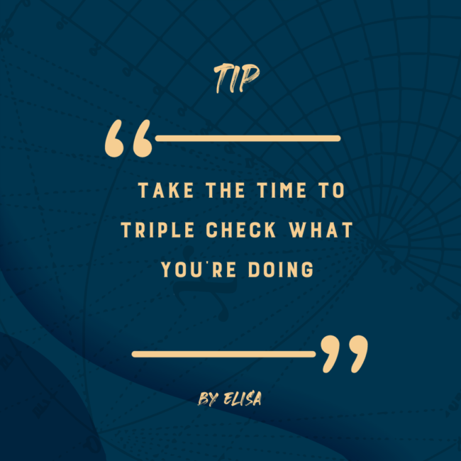 Here's a tip from Elisa Perez, VFX Producer at The Yard : Take the time to triple check what you're doing