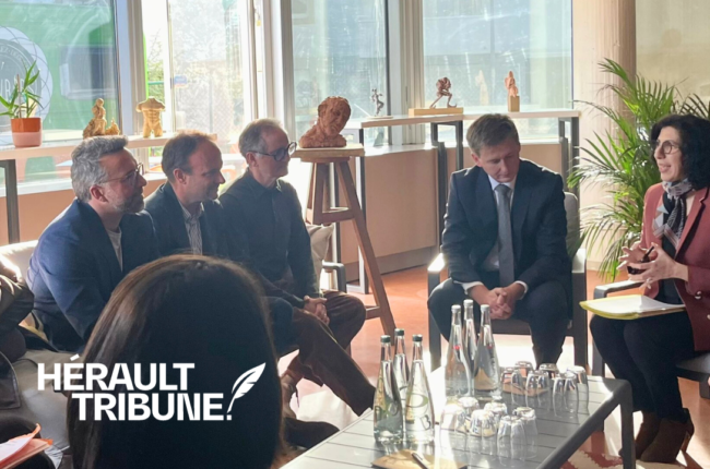 Laurens Ehrmann, CEO of The Yard, met with France's Minister of Culture, Rima Abdul-Malak, to discuss the future of the Occitanie's film industry, alongside the 10 other regional winners of the France 2030 call for projects "La Grande Fabrique de l'Image"