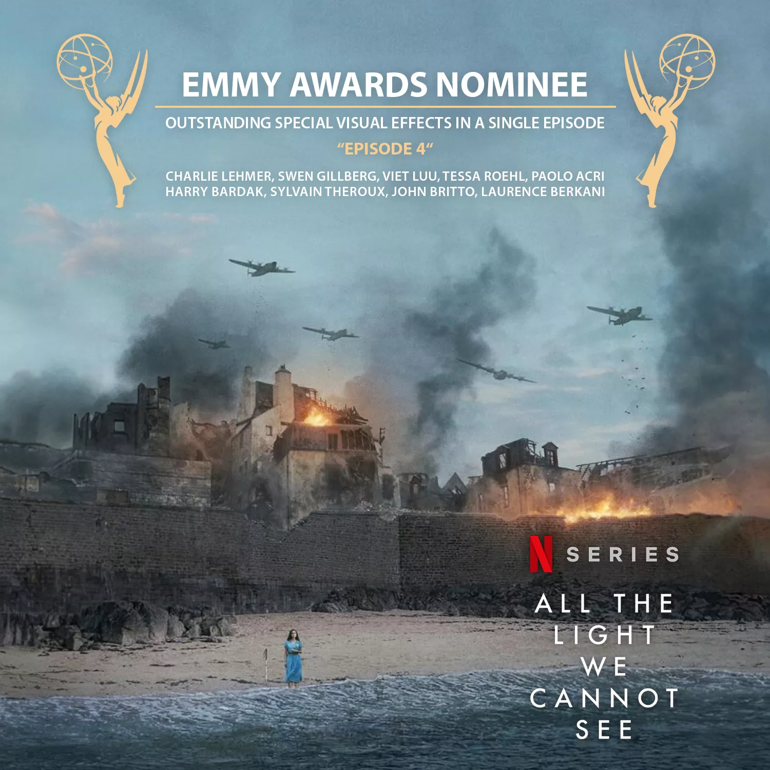 Harry Bardak, Head of VFX at France-based VFX studio The Yard, is nominated for 2024 Emmy Awards in the Outstanding Special Visual Effects In A Single Episode for his contribution to "All The Light We Cannot See" - Episode 4, released by Netflix.