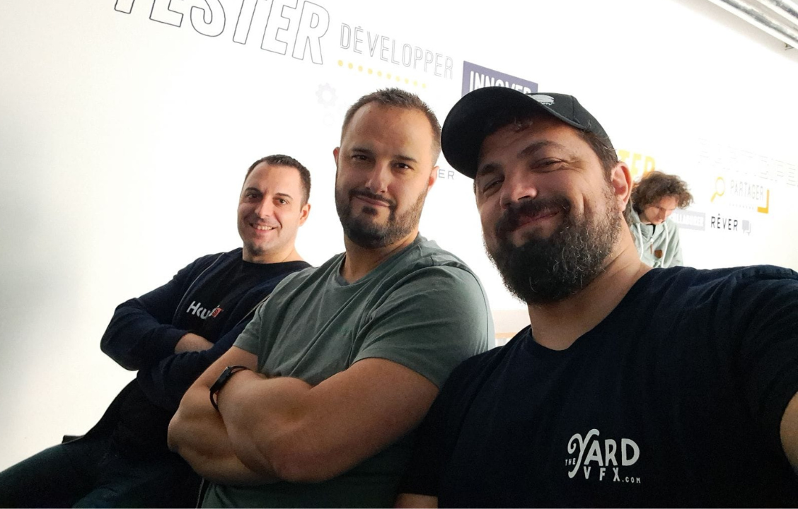 Hadrien Palanca, Sebastien Tafani and Head of FX Fabian Nowak of The Yard VFX attended the 2024 Houdini HIVE Paris event, hosted by SideFX.